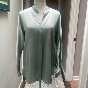 Vince silk blouse in a sea foam pale green
